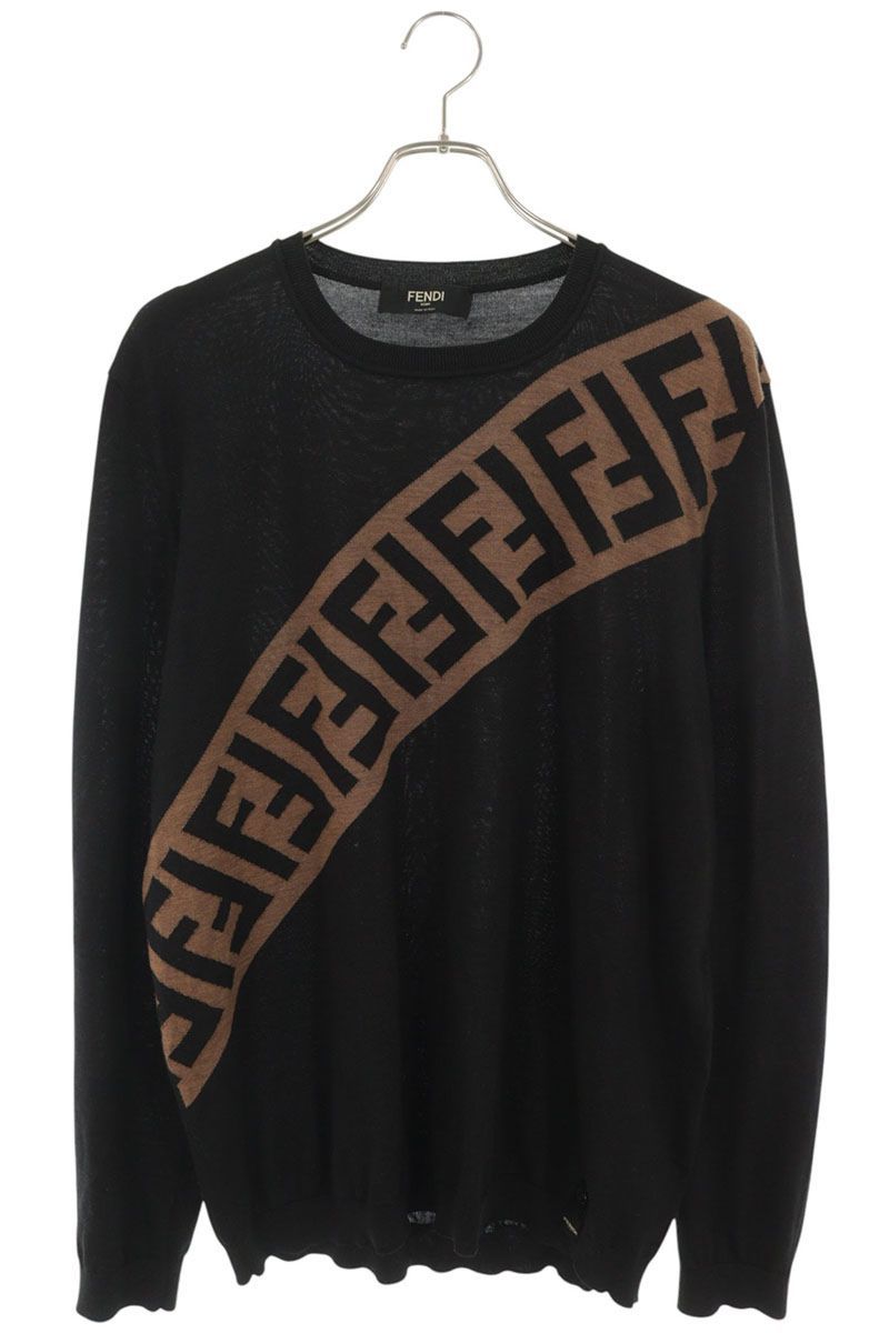 Fendi Zucca Pattern Wool Knit 56 Sweater