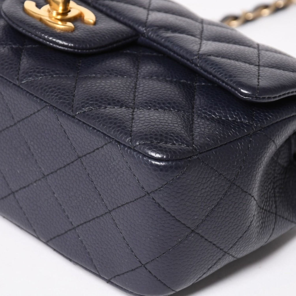 Chanel Mini Quilted 20 S Flap S Chain Shoulder Strap CC Logo Caviar Leather — view 6