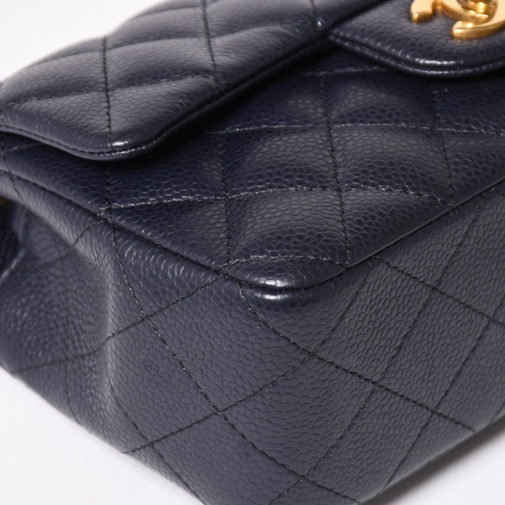 Chanel Mini Quilted 20 S Flap S Chain Shoulder Strap CC Logo Caviar Leather — view 7