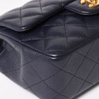 Chanel Mini Quilted 20 S Flap S Chain Shoulder Strap CC Logo Caviar Leather — view 7