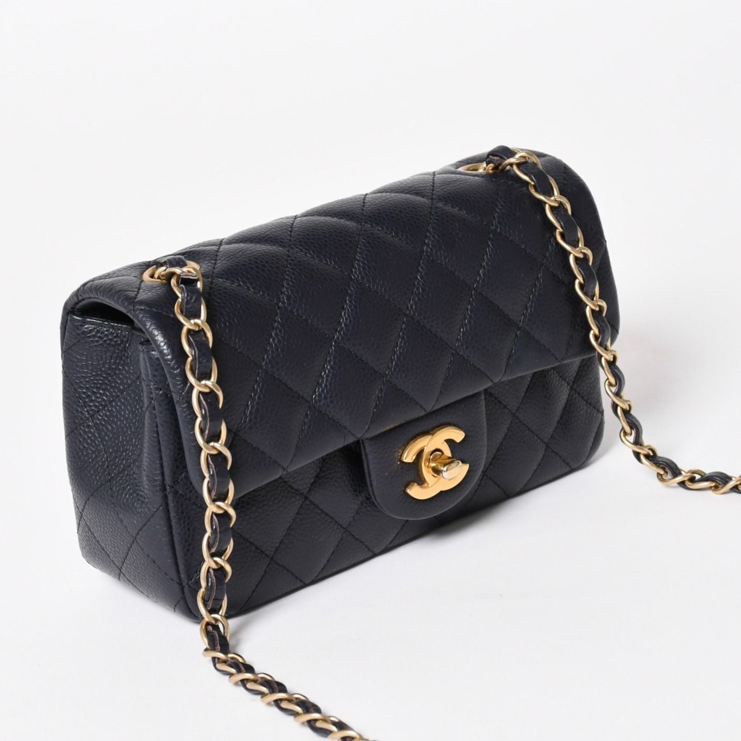 Chanel Mini Quilted 20 S Flap S Chain Shoulder Strap CC Logo Caviar Leather — view 3