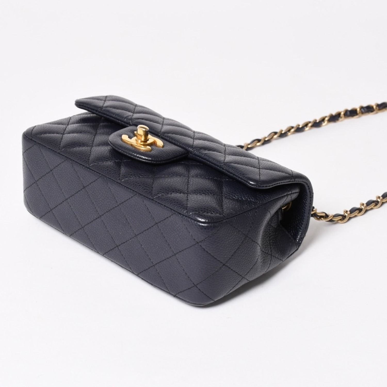 Chanel Mini Quilted 20 S Flap S Chain Shoulder Strap CC Logo Caviar Leather — view 5
