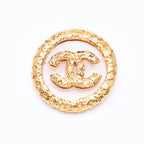 Chanel CC Logo Brooch 93 Metal Gold Vintage