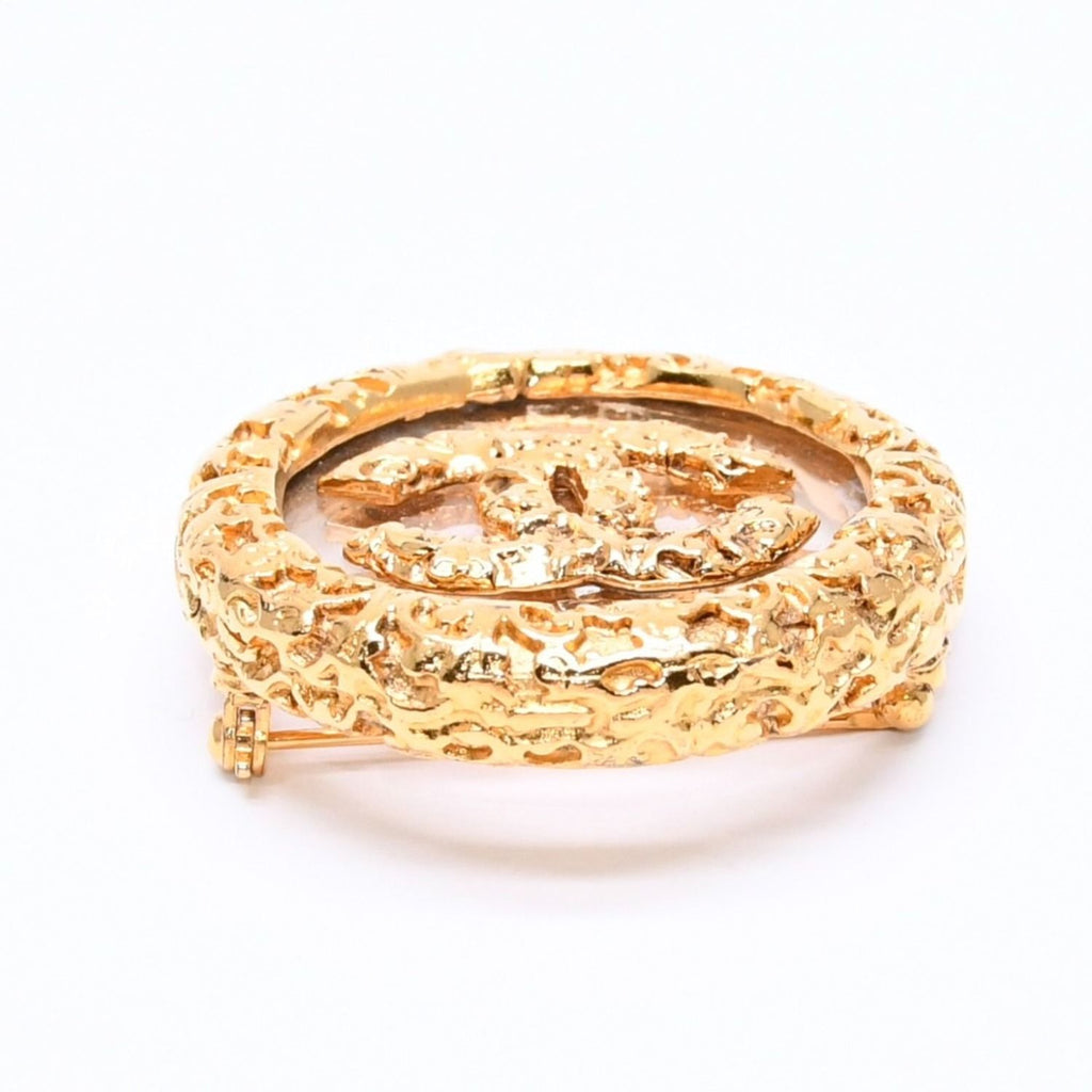 Chanel CC Logo Brooch 93 Metal Gold Vintage — view 6