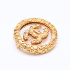 Chanel CC Logo Brooch 93 Metal Gold Vintage — view 3