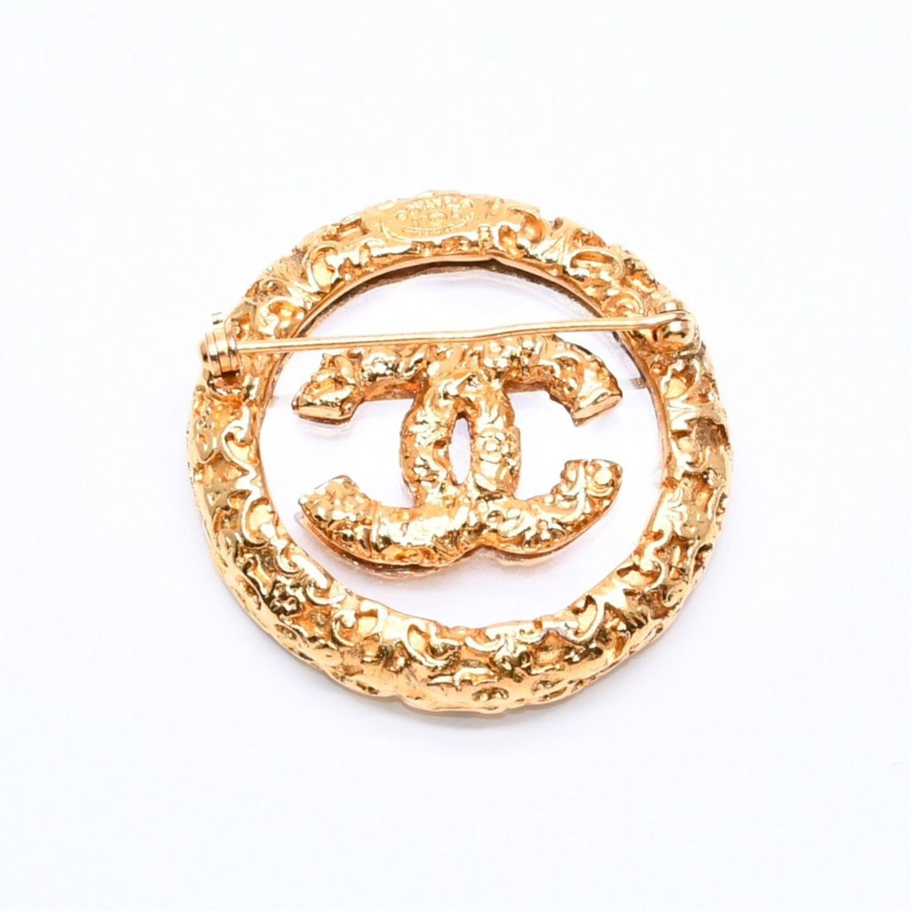 Chanel CC Logo Brooch 93 Metal Gold Vintage — view 7