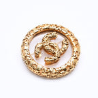 Chanel CC Logo Brooch 93 Metal Gold Glass Vintage — view 3