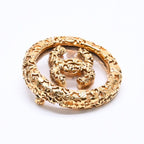 Chanel CC Logo Brooch 93 Metal Gold Glass Vintage — view 4