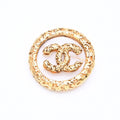 Chanel CC Logo Brooch 93 Metal Gold Glass Vintage