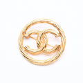Chanel CC Logo Brooch Metal Round Gold