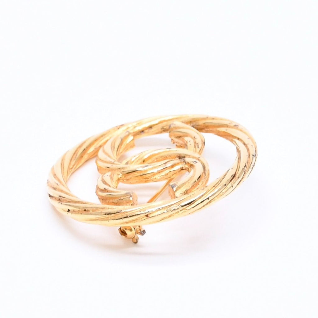 Chanel CC Logo Brooch Metal Round Gold — view 5