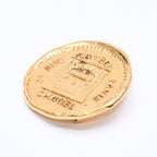 Chanel CC Logo Brooch Metal Cambon Coin Round Gold — view 2