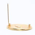 Chanel CC Logo Brooch Metal Cambon Coin Round Gold — view 8