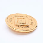 Chanel CC Logo Brooch Metal Cambon Coin Round Gold — view 6