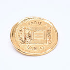 Chanel CC Logo Brooch Metal Cambon Coin Round Gold — view 4