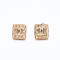 Chanel CC Logo Square Earrings 03 Metal Gold Plated
