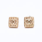 Chanel CC Logo Square Earrings 03 Metal Gold Plated