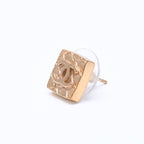 Chanel CC Logo Square Earrings 03 Metal Gold Plated — view 2