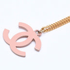 Chanel Necklace CC Logo 03 Gold Pink — view 4