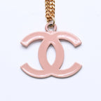 Chanel Necklace CC Logo 03 Gold Pink — view 2