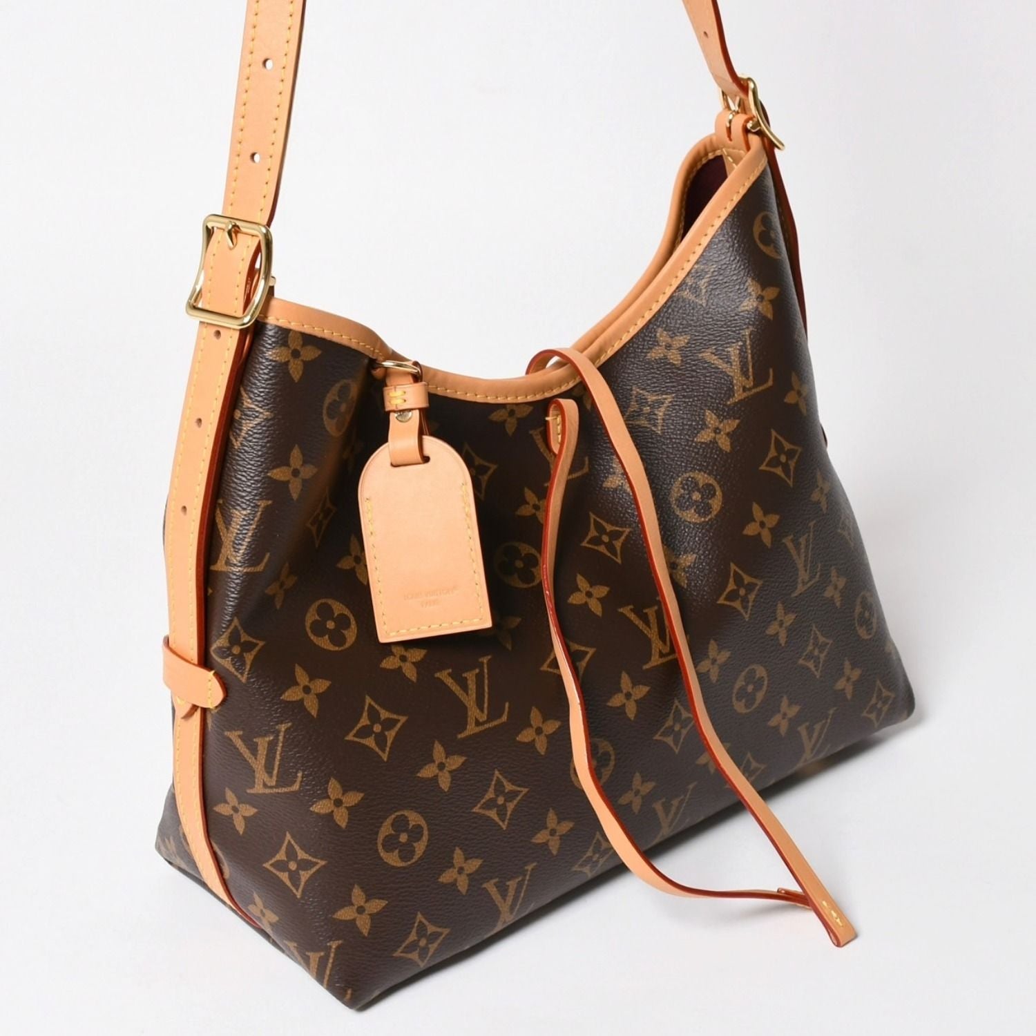 Louis Vuitton Carryall NM PM Bag Monogram Brown Leather Vachetta Gold — view 3