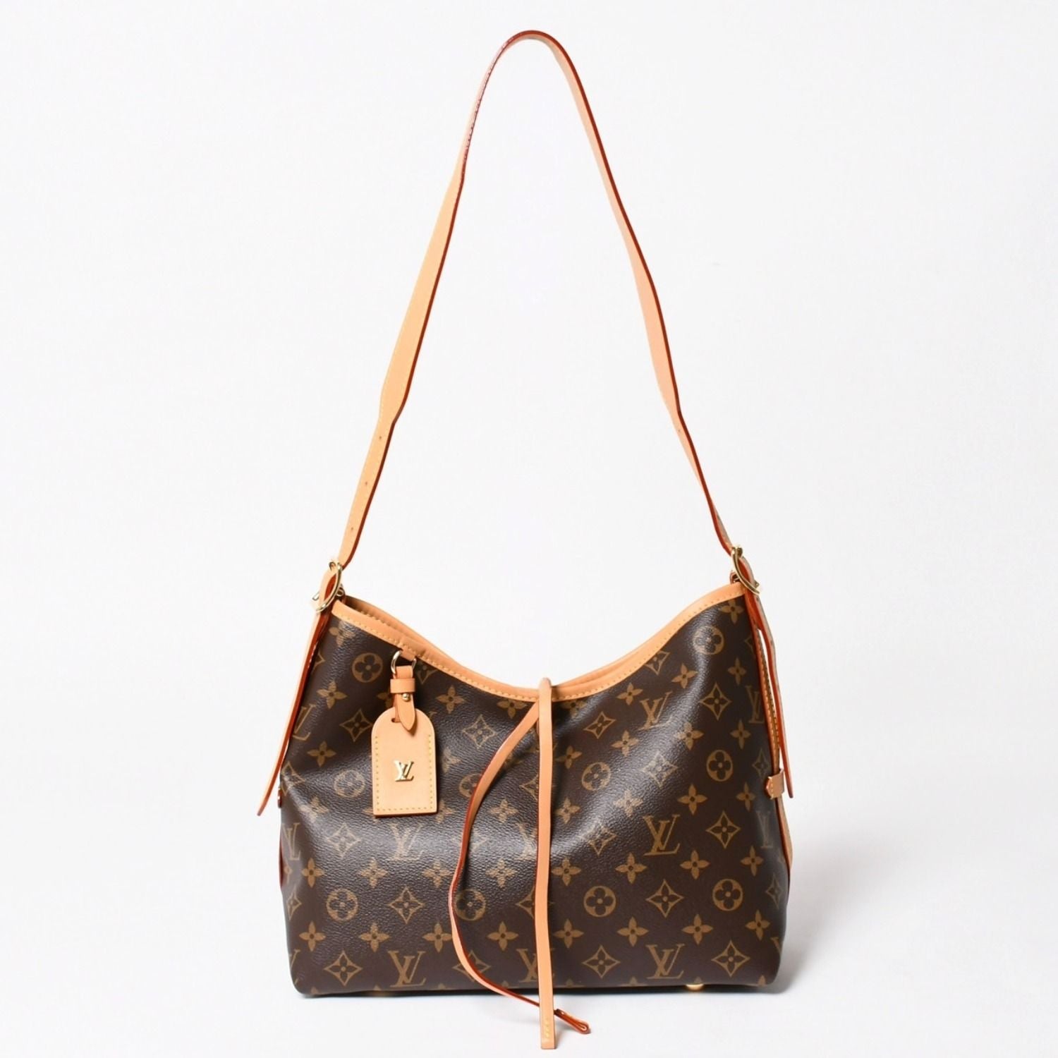 Louis Vuitton Carryall NM PM Bag Monogram Brown Leather Vachetta Gold