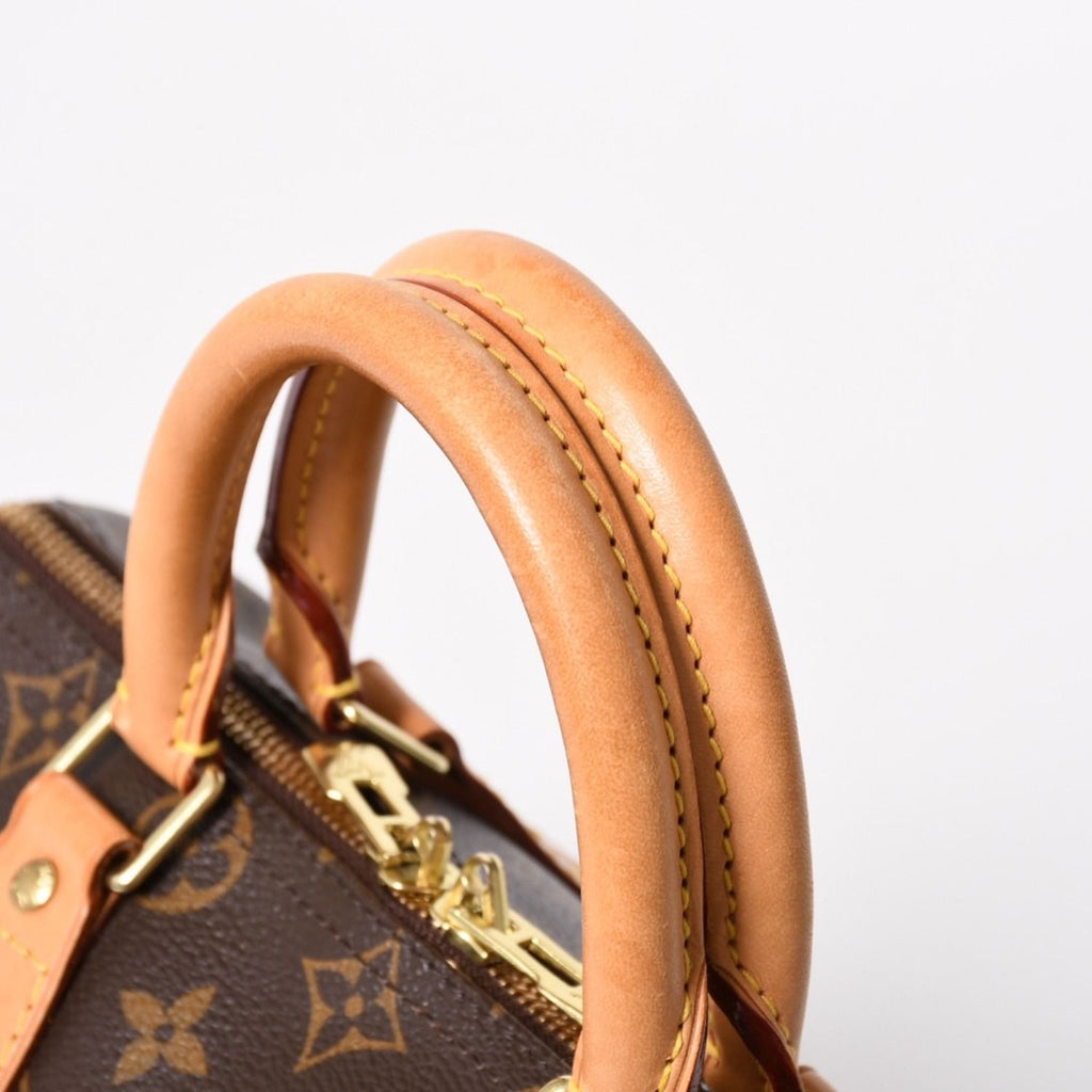 Louis Vuitton Speedy 25 Handbag Monogram Leather Brown Gold — view 8