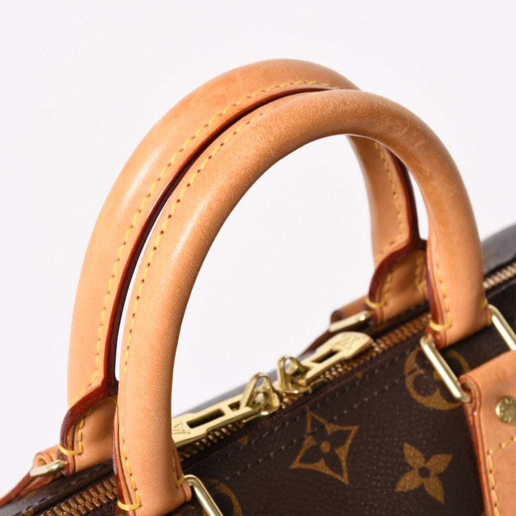 Louis Vuitton Speedy 25 Handbag Monogram Leather Brown Gold — view 7