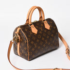 Louis Vuitton Speedy 25 Handbag Monogram Leather Brown Gold — view 3