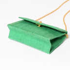 Chanel Quilted Linen S Flap Mini Bag Green Gold — view 7