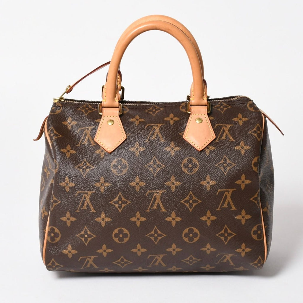 Louis Vuitton Speedy 25 Handbag Monogram Leather Brown Gold — view 2