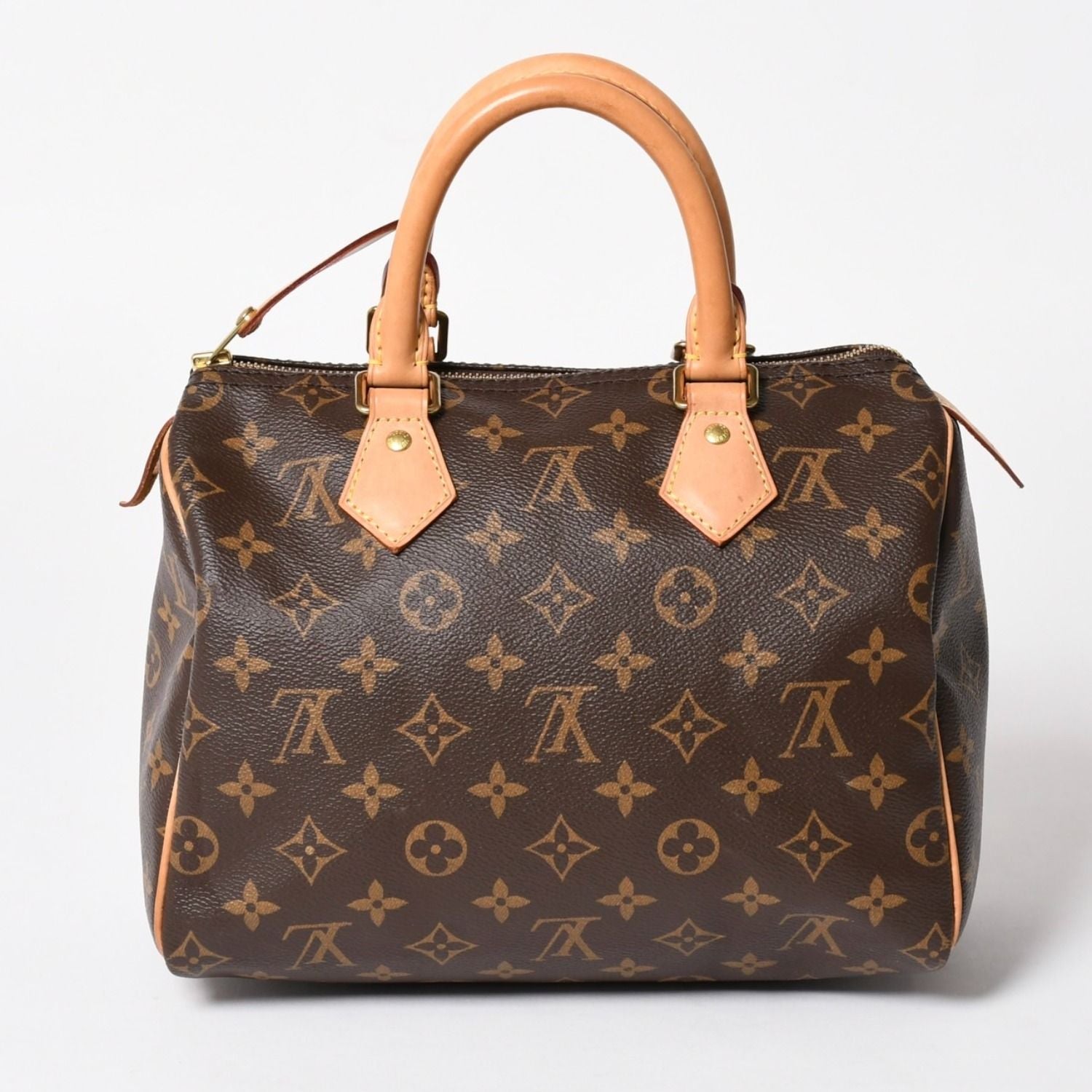 Louis Vuitton Speedy 25 Handbag Monogram Leather Brown Gold — view 2