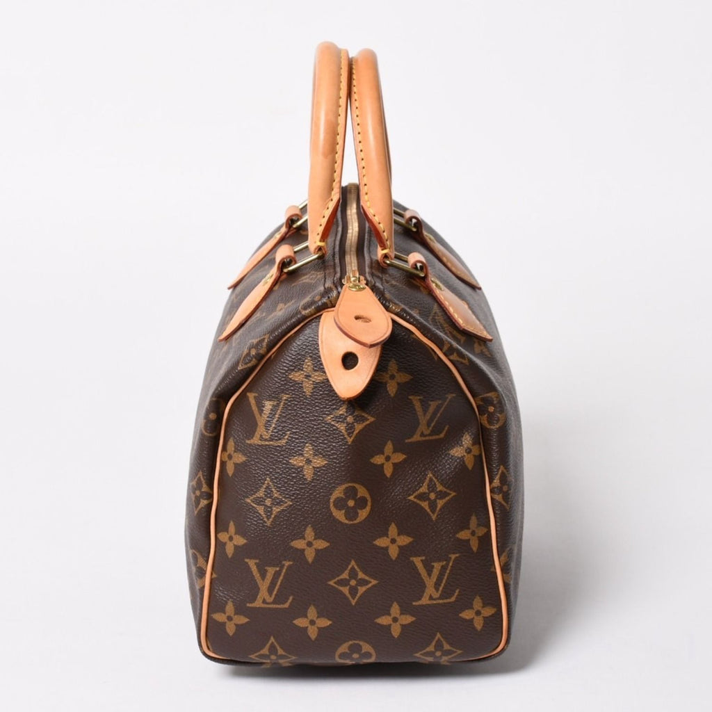 Louis Vuitton Speedy 25 Handbag Monogram Leather Brown Gold — view 4