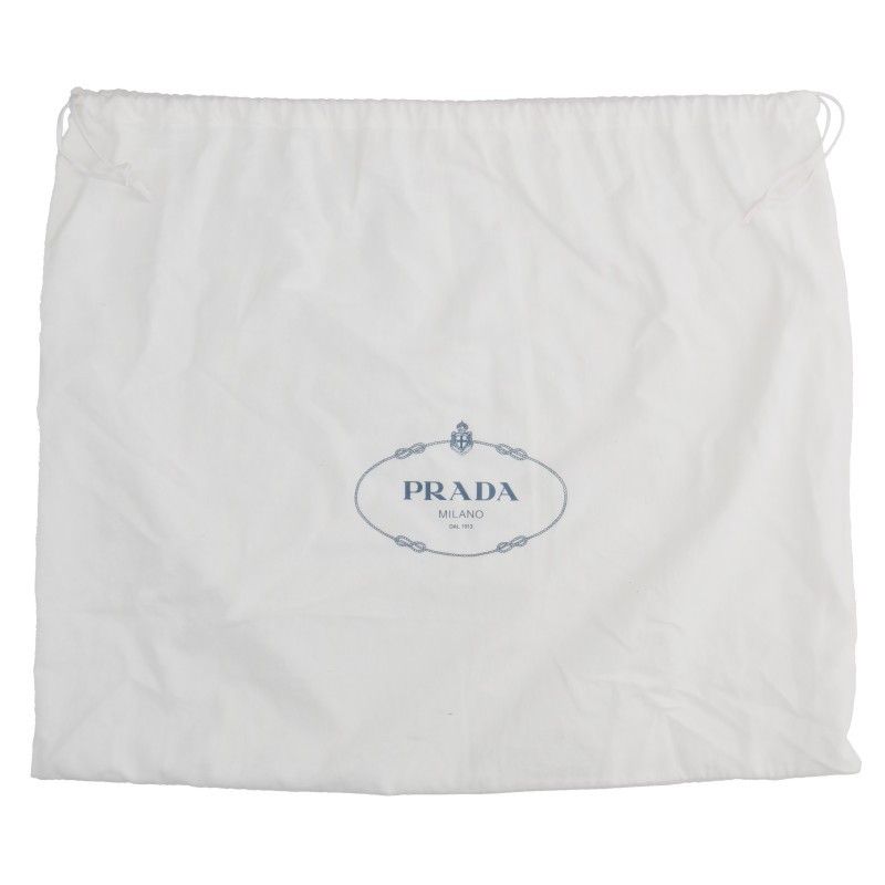 Prada Logo Soft Gray Leather Handbag — view 5