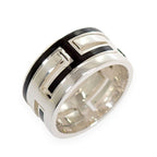 Hermes Move Ash Ring 52 925 Sterling Silver Black AB