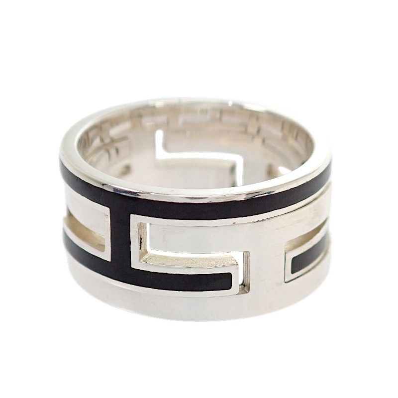 Hermes Move Ash Ring 52 925 Sterling Silver Black AB — view 4