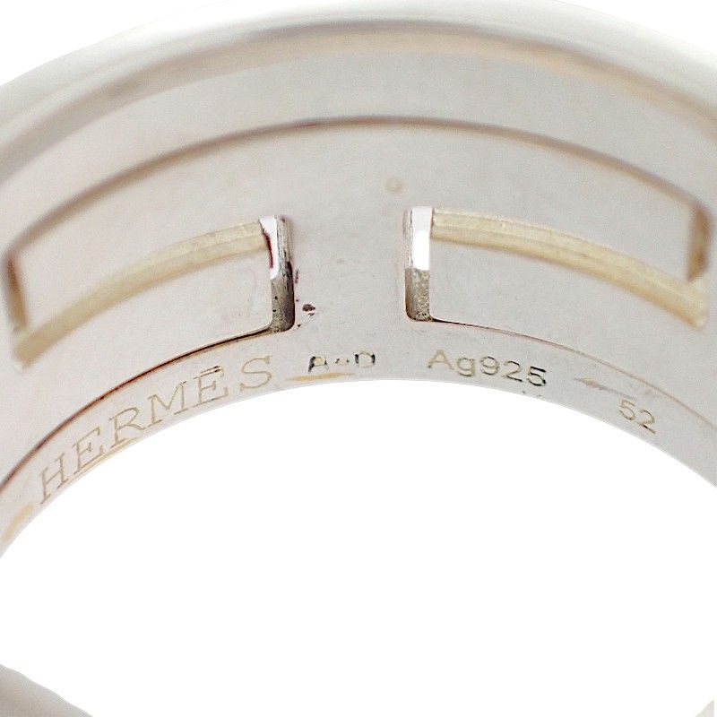 Hermes Move Ash Ring 52 925 Sterling Silver Black AB — view 7