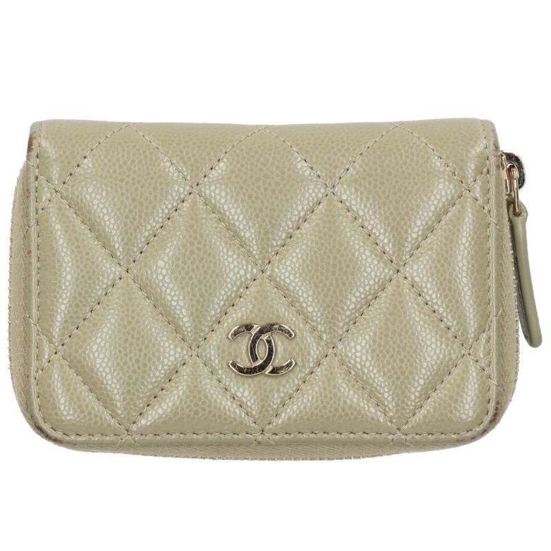 Chanel Caviar Leather Round Zip Coin Case
