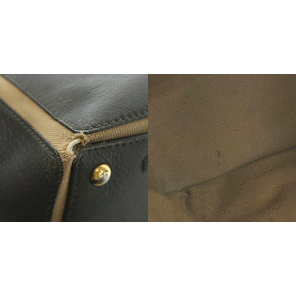Saint Laurent Muse Two Cabas Tote Leather Black Beige — view 9