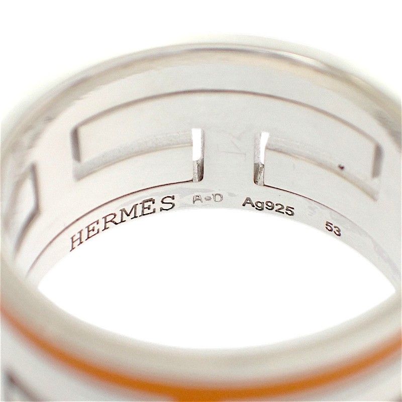 Hermes Move Ash Ring 53 925 Sterling Silver Orange — view 7
