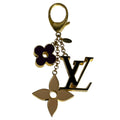 Louis Vuitton Back Charm Fleur Ledoux Monogram LV Logo Gold Keychain