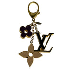 Louis Vuitton Back Charm Fleur Ledoux Monogram LV Logo Gold Keychain