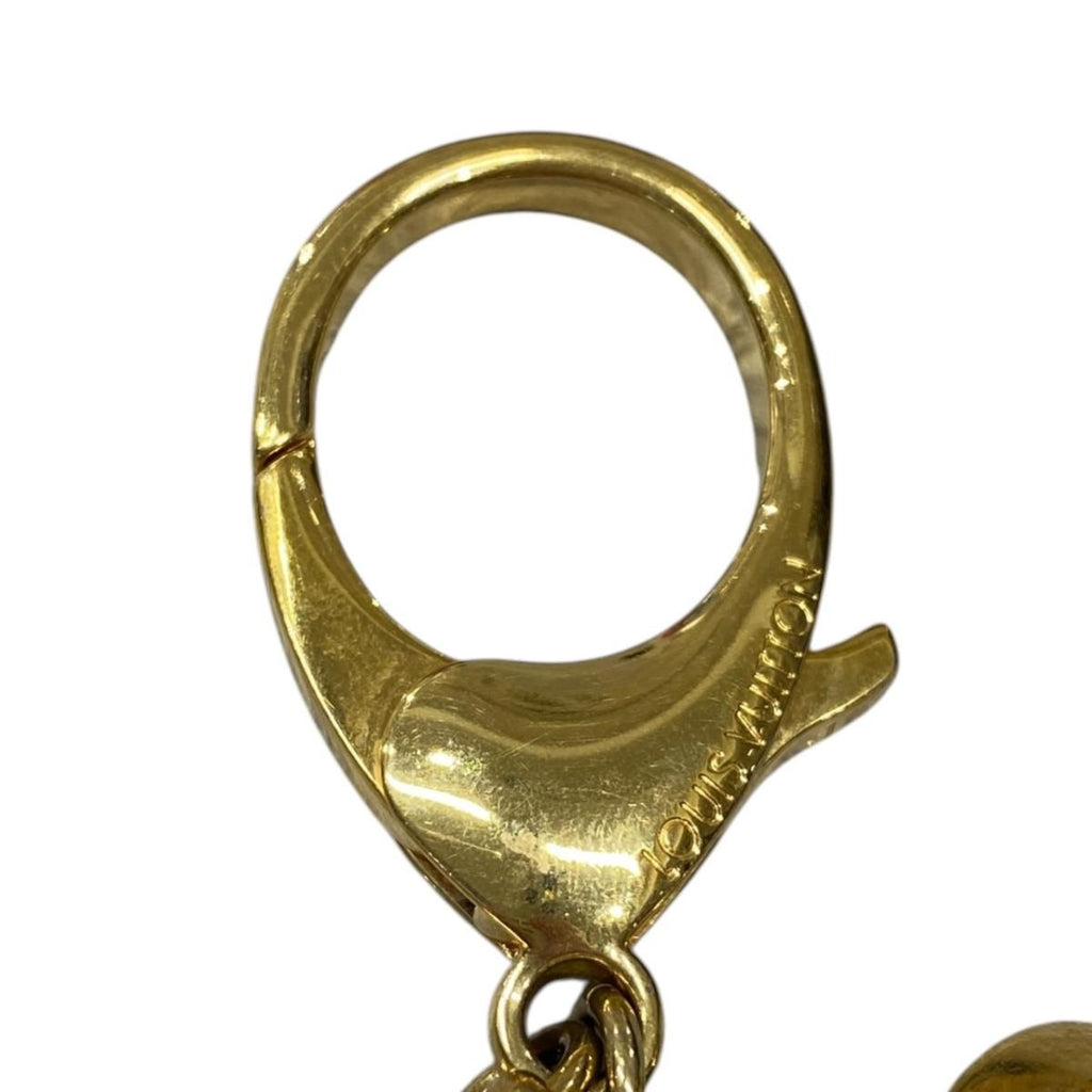 Louis Vuitton Back Charm Fleur Ledoux Monogram LV Logo Gold Keychain — view 7
