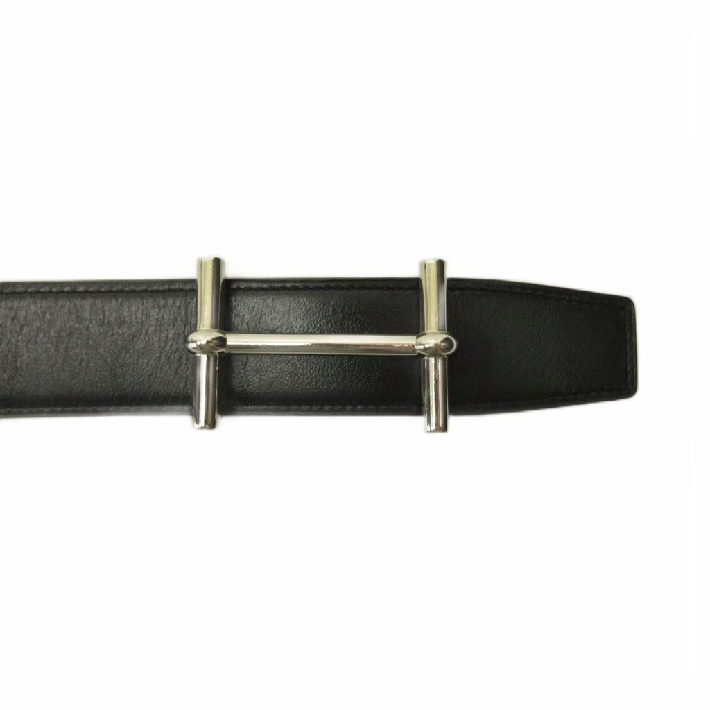 Hermes D'ancre Belt Reversible Leather Black Green — view 4