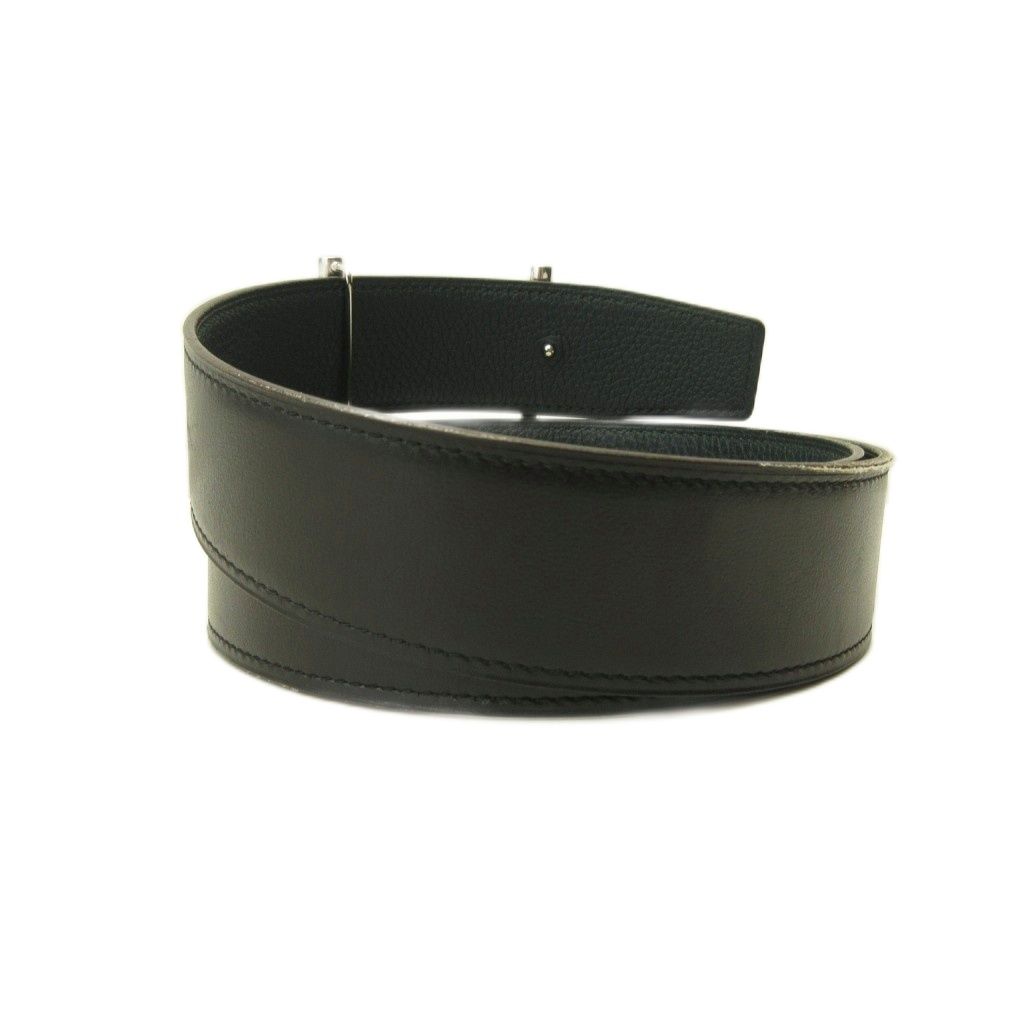 Hermes D'ancre Belt Reversible Leather Black Green — view 3