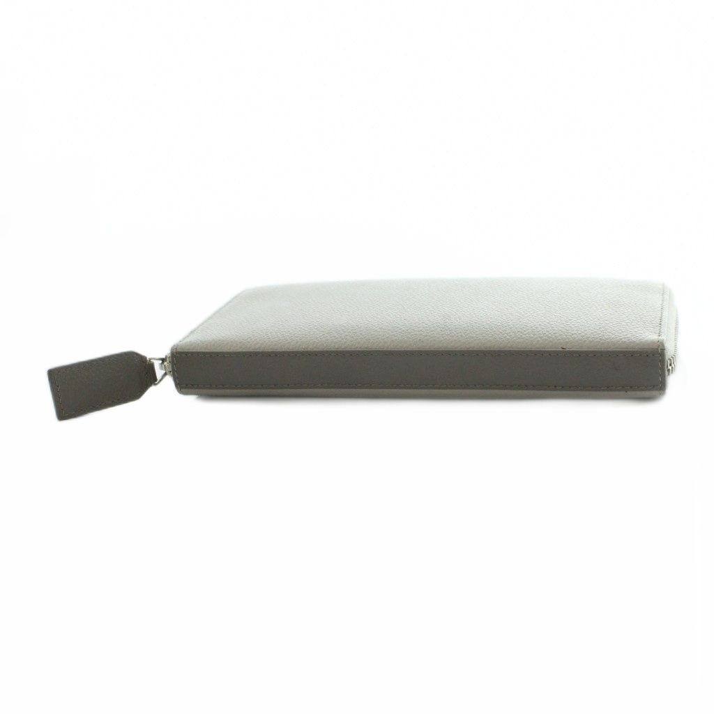 Saint Laurent Paris Wallet Zip Around Coin Purse Leather Gray — view 4