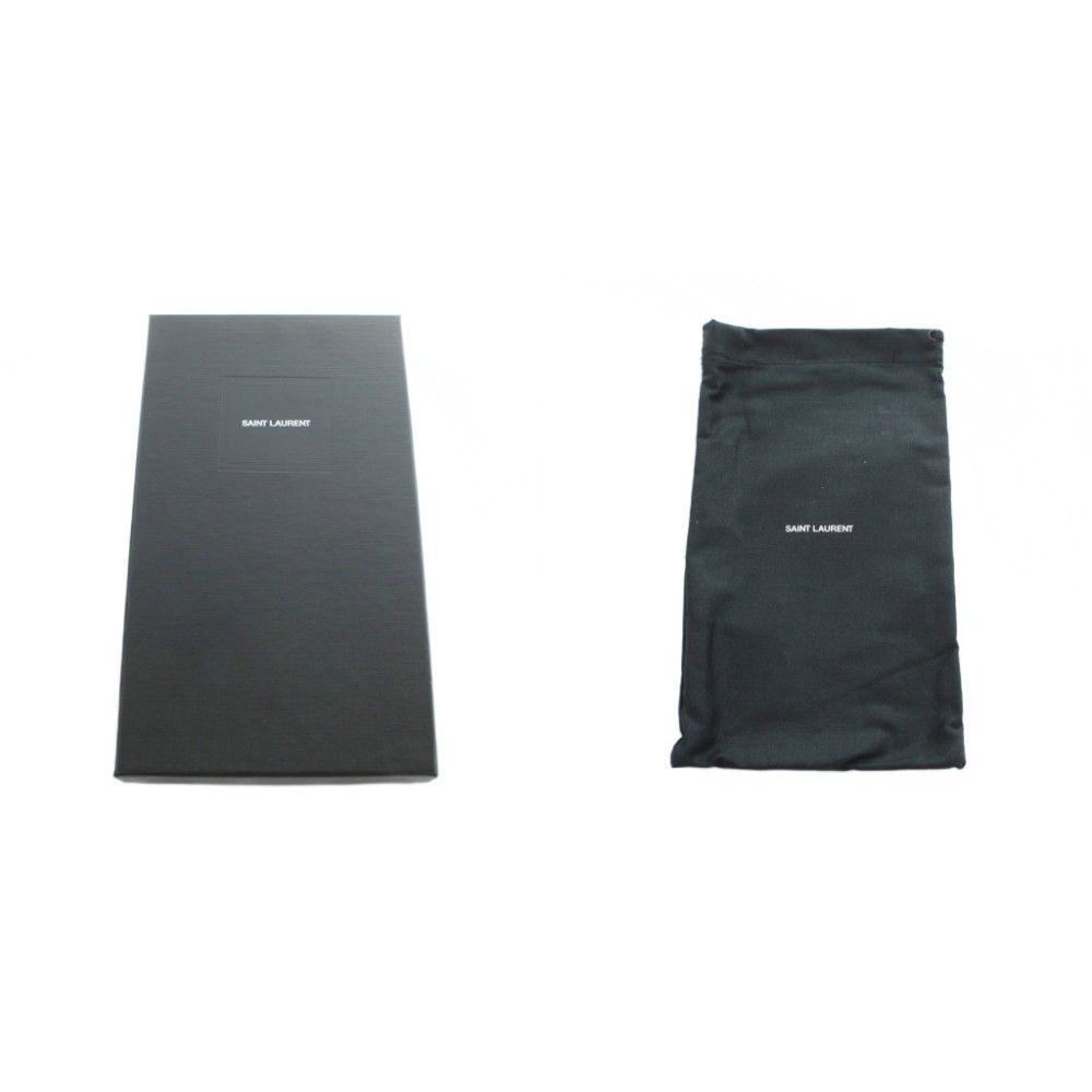 Saint Laurent Paris Wallet Zip Around Coin Purse Leather Gray — view 7