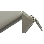 Saint Laurent Paris Wallet Zip Around Coin Purse Leather Gray — view 9