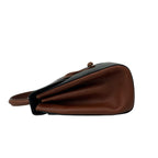 Loewe Vintage Logo Embossed Leather 2-Way Shoulder Bag Black Brown — view 5