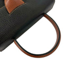 Loewe Vintage Logo Embossed Leather 2-Way Shoulder Bag Black Brown — view 4
